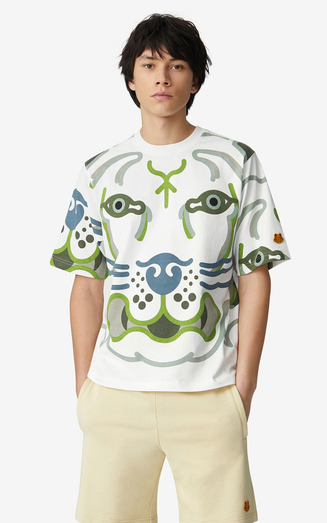 Camiseta Kenzo K Tiger loose Masculino - Branco | 760XOQIMR